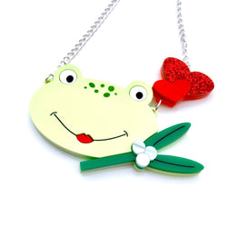 Acrylic frog toad necklace