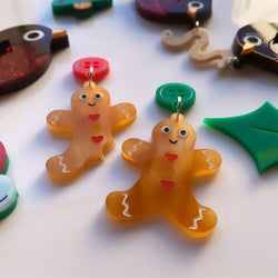 acrylic gingerbread earrings